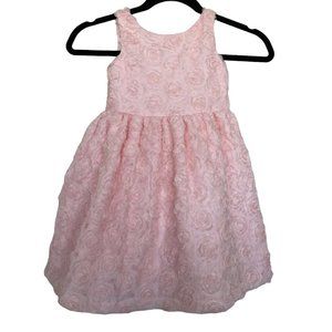 Janie And Jack Dress Girls Size 3 Pink Floral Special Occasion Roses‎ Tulle $159
